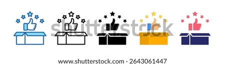 Product Review Multiple Style Icon Set Collection.