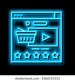 product review neon light sign vector. product review illustration