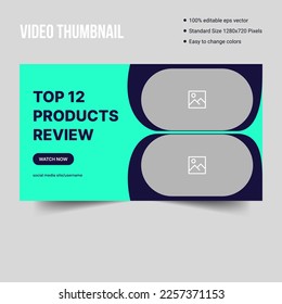 Product review professional video thumbnail, cover banner template design