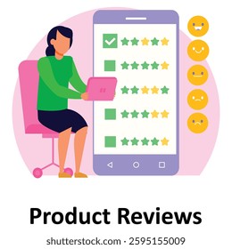 Product reviews Vector Illustration Which can easily modify or edit

