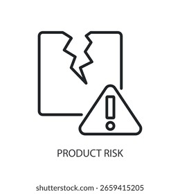 Product risk thin line vector icons.