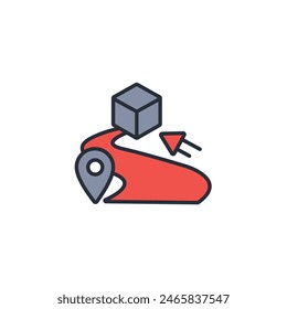 product road map icon. vector.Editable stroke.linear style sign for use web design,logo.Symbol illustration.