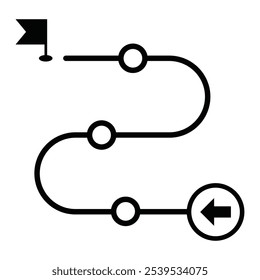 Produkt-Roadmap-Design-Konzept. Linienart. Vektorbild, EPS10