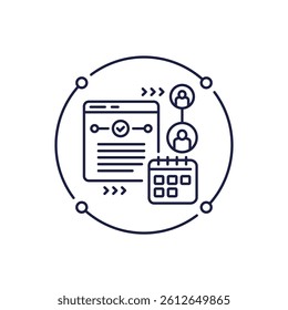 Product roadmap line icon for apps or web