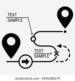 Product roadmap with obstacles. Roadmap design concept. Project development. Vector image, EPS10
