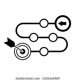 Product Roadmap Or Project Development Roadmap Vector Icon For App And Website