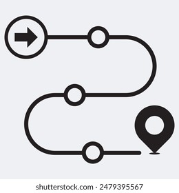 Icono de Sitio web de hoja de ruta de Producto. Concepto de diseño de hoja de ruta. Imagen de Vector de líneas, EPS10