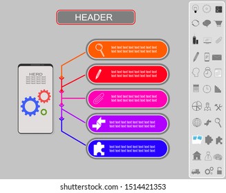 Product roadmap,mind map template business infographics and  icon pack 