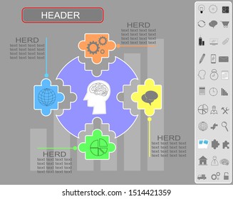 Product roadmap,mind map template business infographics and  icon pack 