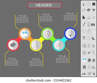 Product roadmap,mind map template business infographics and icon pack 