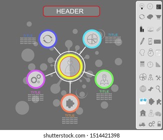 Product roadmap,mind map template business infographics and  icon pack 