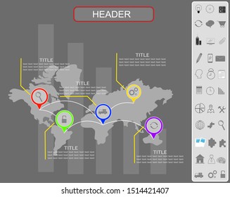 Product roadmap,mind map template business infographics and  icon pack 
