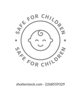 Product safe for children vector label. Safe for kids cosmetics or food badge.