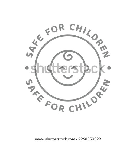 Product safe for children vector label. Safe for kids cosmetics or food badge.