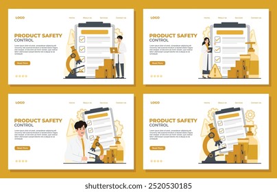 Controle de segurança do produto Conceito de controle de qualidade da Landing Page Protocolos de segurança de gerenciamento de segurança