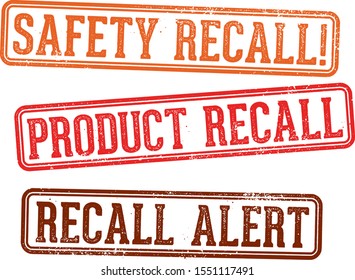 Product And Safety Recall Stamps