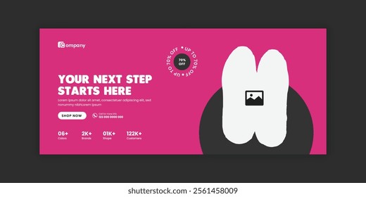 Product Sale Shoes Sale social media Cover Design or Web Banner Template