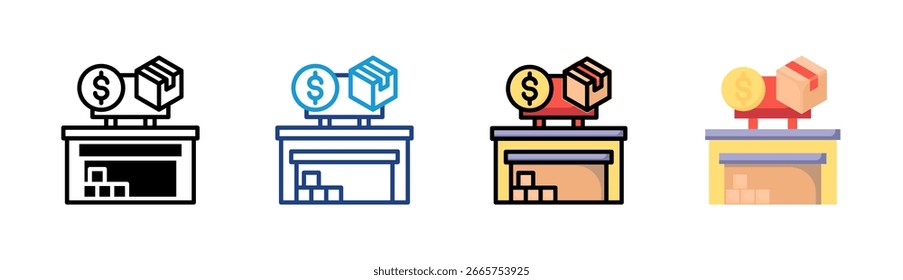Conjunto de iconos de ventas de Producto colección de estilo múltiple