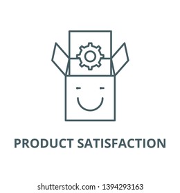 Product satisfaction vector line icon, linear concept, outline sign, symbol