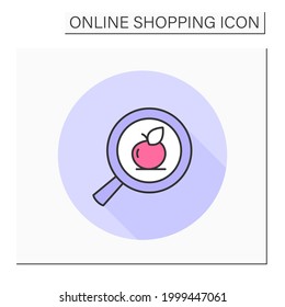 Product search button color icon. Digital retail store website or app element, Digital business, e-commerce and shopping online concept. Isolated vector illustration