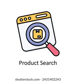 Product Search vector filled outline Icon Design illustration. Graphic Design Symbol on White background EPS 10 File