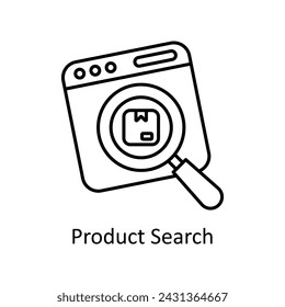 Product Search vector outline Icon Design illustration. Graphic Design Symbol on White background EPS 10 File