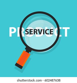 product or service concept business analysis magnifying glass symbol