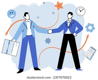 Product to service model. Vector illustration. An integrated system facilitates seamless purchase transactions for customers Companies strive to build strong relationships with customers to ensure