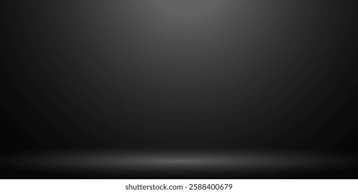 Product showcase with spotlight. Black studio room background modern