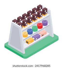  Product Showcases Isometric flat Icon