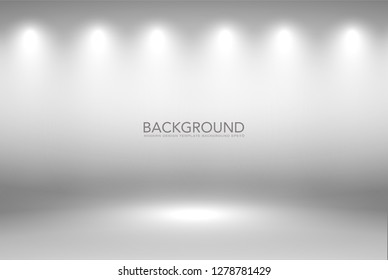 Product Showscase Spotlight Background - Elevated Round Platform in White Clear Photographer Studio - Light Scene for Modern Clean Minimalist Design, Wide-screen in High Resolution 