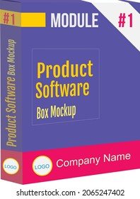 Product Software Mockup Box Design Vector with white background