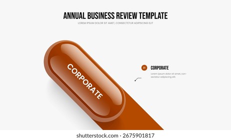 Ilustração do vetor do modelo de apresentação da solução do produto. Projeto de apresentação de slides com infográfico de 1 passo Visual Report 1. Layout Do Slide Do Diagrama De Um Elemento Da Análise Do Projeto.