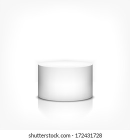 Product Stand 3d Cylinder On White Background With Reflection