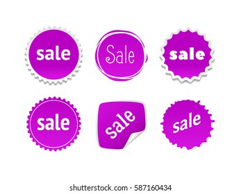 Product stickers set with sale offer. Color splash label, tag, badge, icon & text. The best prise vector banner for web store. Promotional corner located element. Accent promotion flyer, frame design