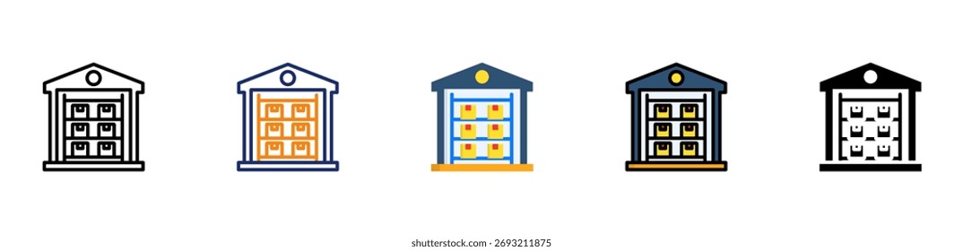 Icono de almacenamiento de Producto Ilustración vectorial de estilo múltiple