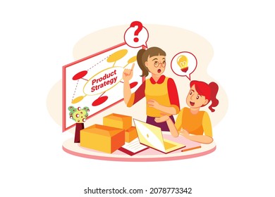 Product Strategy Illustration concept. Flat illustration isolated on white background.
