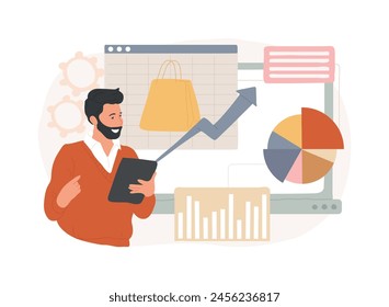 Product strategy isolated concept vector illustration. Product promotional plan, marketing strategy, sale growth, business solution, service website design, UI element, menu bar vector concept.
