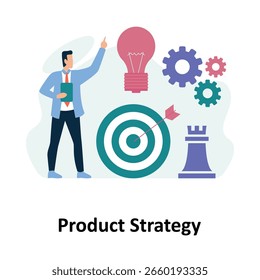 Producto Estrategia Ilustración vectorial que puede modificarse o editarse fácilmente