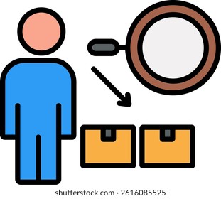 Product Supervision Line Vector Icon Design