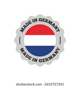Etiqueta de Producto Made in Netherlands – Icono de Vector plano con bandera holandesa