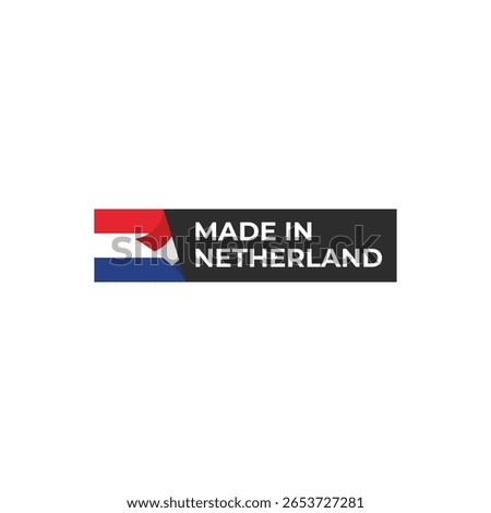 Product tag Made in Netherlands – Flat vector icon with Dutch flag