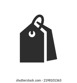 Product tags icon. Monochrome black and white symbol