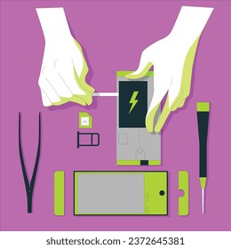 product teardown concept vector design illustration