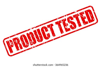 Product tested red stamp text on white