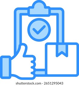 Produkt-Testing-Symbol Blaue Farbe Vektorgrafik