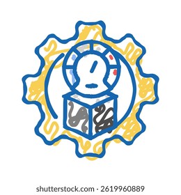 product testing mechanical engineer doodle icon sketch vector. product testing mechanical engineer sign. isolated symbol illustration