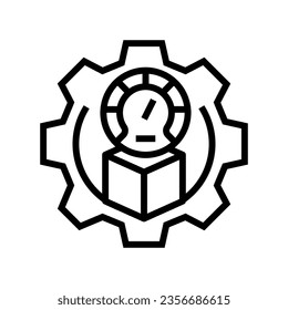 product testing mechanical engineer line icon vector. product testing mechanical engineer sign. isolated contour symbol black illustration