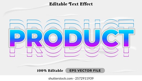 Product text effect, trendy graphic style editable text