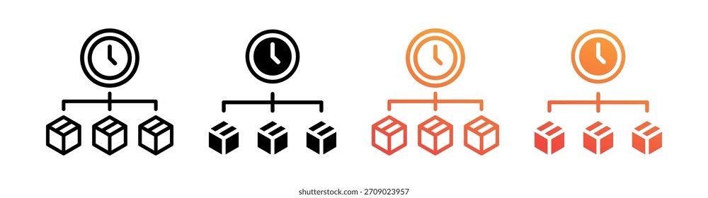 Producto Línea de tiempo Icono de estilo múltiple Conjunto Vector
